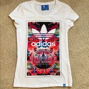 Vintage adidas trefoil floral tee